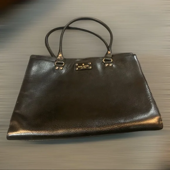 Kate Spade Black Leather Tote - Picture 3 of 6